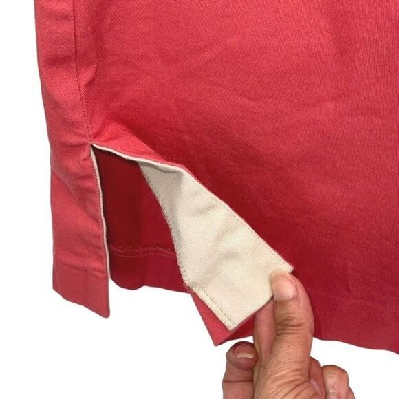 Kenar Womens Back Zip Side Slit Flat Front Stretch Pencil Skirt Coral Size 8 - Picture 2 of 7